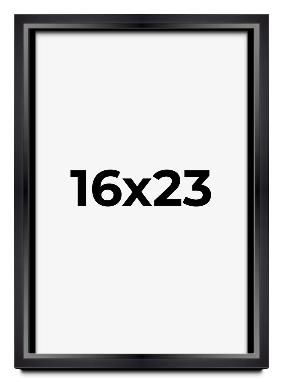 16x23 Modern Shadow Box 1.5" Depth Black Picture Frame - UV Acrylic, Backing, Hanging Hardware